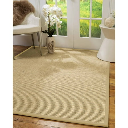 Natural Area Rugs Lucca Custom Sisal Rug 6 X 9 Sand Border