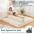 thumbnail image 4 of Hommpa Folding Sofa Bed Foldable Couch Bed Convertible Futon Chair with High Density Foam Filling with Pillow, Comfort Chair Bed for Living Room for Holiday Festival, Beige, Queen, 4 of 9