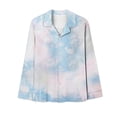 thumbnail image 3 of FAIWAD Gradient 2 Piece Pajama Set Long Sleeve Lapel Shirts and Wide Leg Pants Soft Sleepwear Pajama Set, 3 of 4