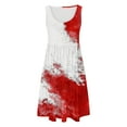 thumbnail image 4 of Viikei Summer Dresses for Girls,Women's Summer Casual Loose Sleevless Crew Neck Dress Red XXXXXL, 4 of 5