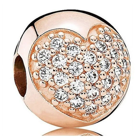 Authentic Clip Rose TM Love of My Life, Clear Cubic Zirconia