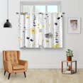 thumbnail image 2 of Watercolor Floral Kitchen Curtains - Yellow and Grey Flower Spring Tier Cafe Curtains Small Window Curtains for Bathroom Living RV Modern Minimalist Window Drapes 36 Inch 2 Panels Set 28"x36", 2 of 5
