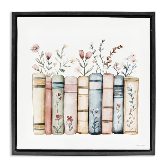 Stupell Industries Words That Blossom Black Framed Floater Canvas Wall Art, design by Svetlana Aleynikova