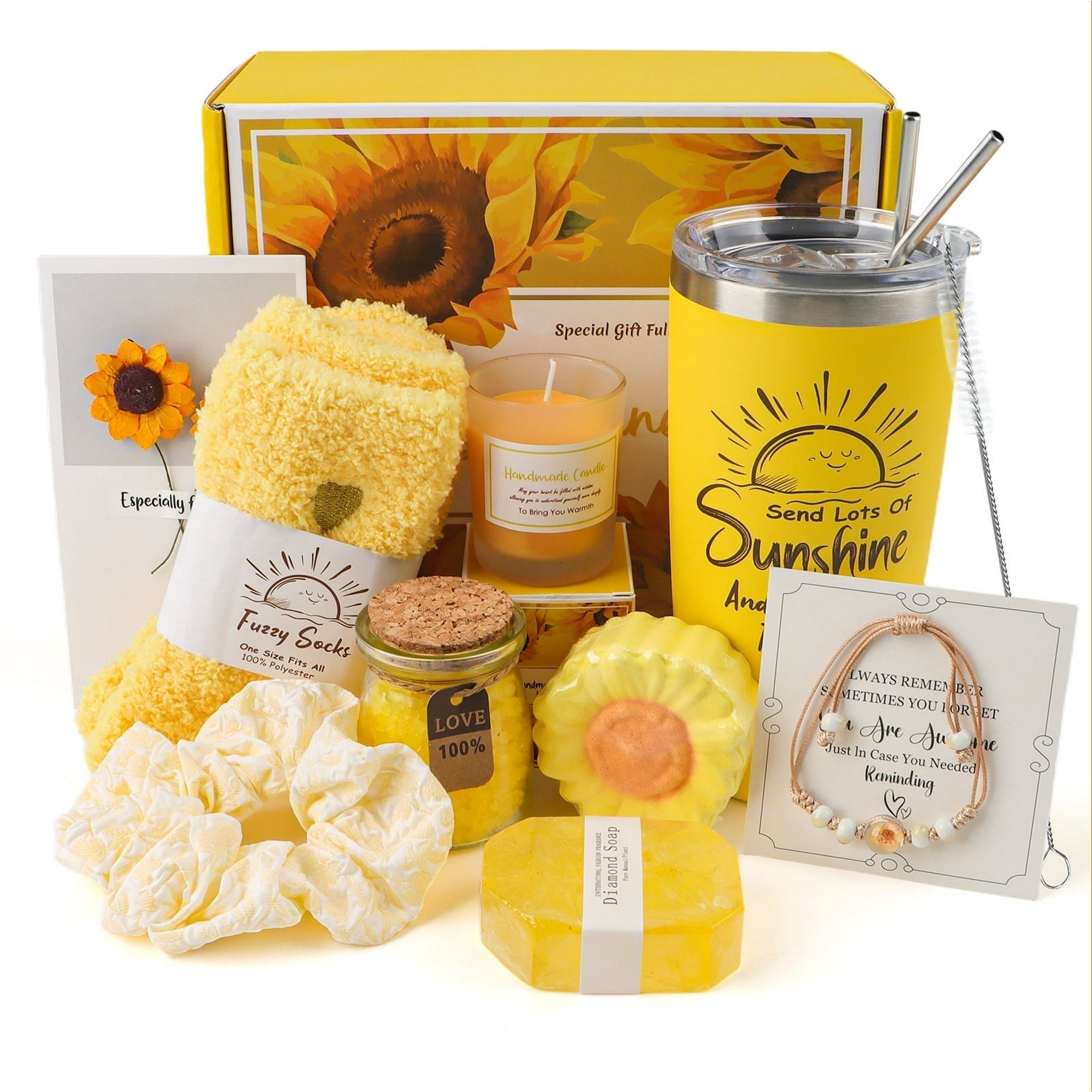 9 Pcs Gifts for Women, Sending Sunflower Gifts for Mom, Spa Gifts for Women, Birthday Gift Sets, Gifts for her, Unique Holiday Gift Basket for Mom, Women, Girlfriend, Coworkers, Teacher, Nurse, Wife