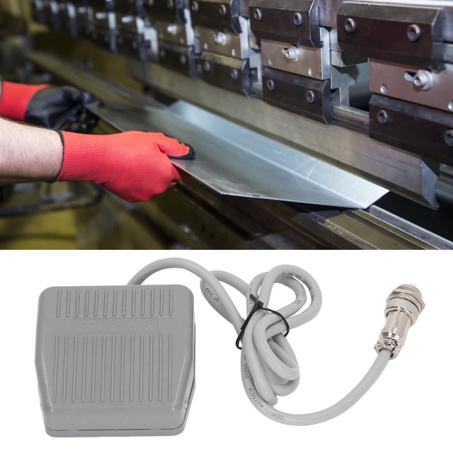 Foot Switch, Increase Safety Versatile Continuous Power 1 NO Hands Free Foot Switch Pedal with Aviation Plug for Textile Tools
