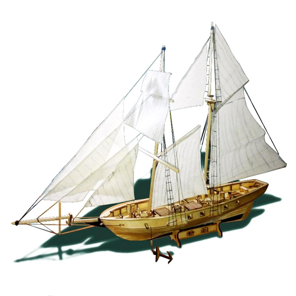 Wooden Sailing Boat Model DIY Kit Ship Assembly Decoration Gift 1:100 Halcon Hot 