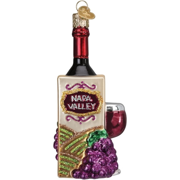 Old World Christmas Blown Glass Christmas Ornament, Napa Valley Wine