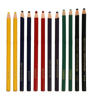 Navaris Tailor's Chalk Pencil Set - Set of 4 Water Soluble Chalk Pencils with Sharpener - Sewing Marker Pens for Fabric, Blackboard, Glass - Colored