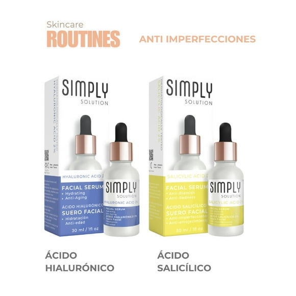 Set Acido Hialuronico 2% y Acido Salicilico 2% Simply Solution