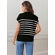 thumbnail image 3 of Chaleco tipo suéter MEROKEETY para mujer 2025 a rayas, negro, talla M, 3 of 6