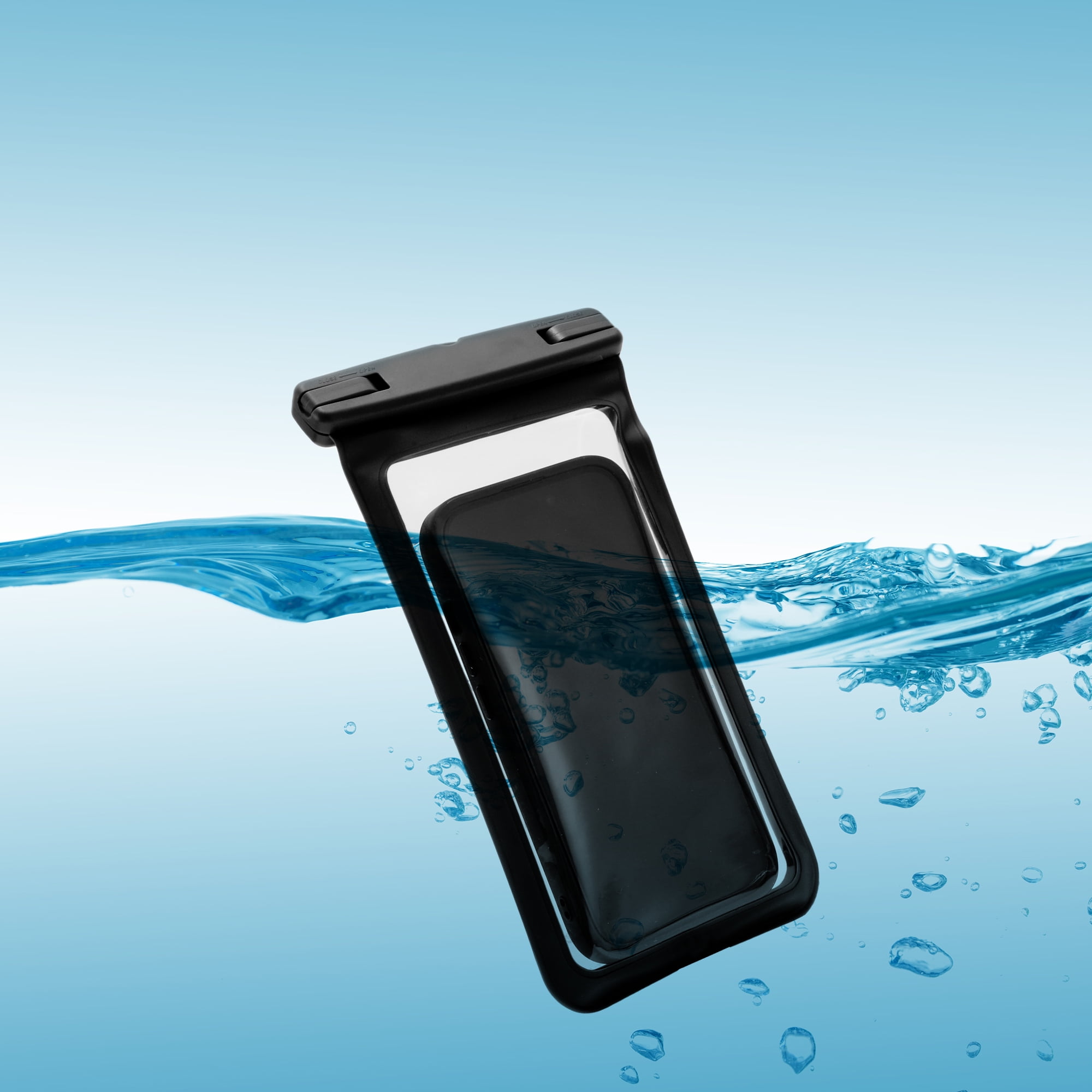 Unique Bargains 2 Pcs Mobile Bag Waterproof Case Compatible for Phone 4.53x8.27 Black