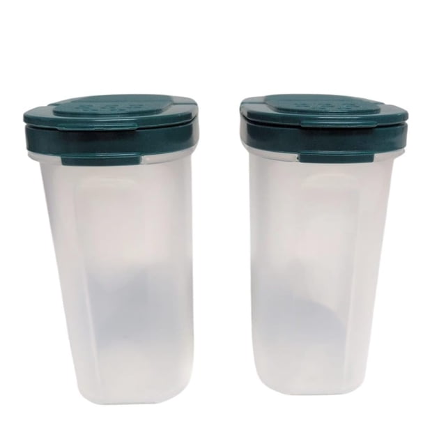 Juego de 2 recipientes grandes para especias Signoraware Big Sprinkles N Spice con tapa doble, color granate.