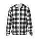 thumbnail image 1 of Fotbe Black White Plaid Chaqueta con Protección Solar UPF 50+ para Hombre y Mujer, Camisa con Capucha y Bolsillos-Large, 1 of 7