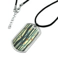 thumbnail image 2 of Tree Forest Pattern with Birds and Butterflies Military Dog Tag Pendant Necklace with Cord, 2 of 4