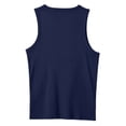 thumbnail image 5 of Minjewel Men Solid Color Casual Sleeveless Tank Top,Dark Blue XL, 5 of 6