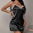 thumbnail image 5 of Xixinqiwan Lingerie for Women Silk Satin Nightgowns Negligee Sexy Slip Nighty Chemise Babydoll Sleepwear Black L, 5 of 6