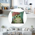 thumbnail image 3 of Frog mushroom forest Linen toss pillowcase Decoration pillowcase Gift preferred 20x20" Cushion cover 1 set Sofa pillowcase Sofa bedroom living room car, 3 of 8