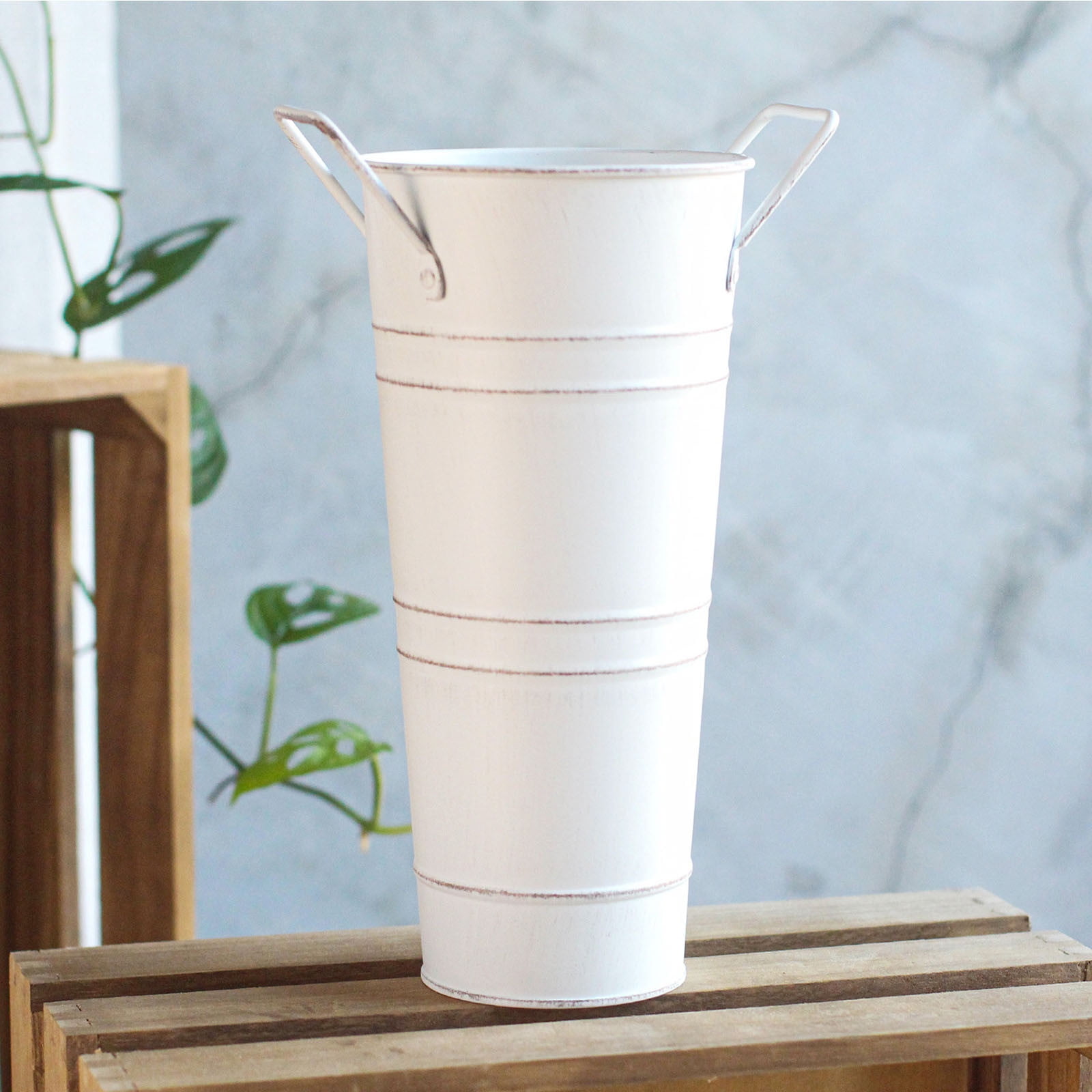 Vibhgtf Bac De Vase De Sol Français, Support De Rangement En Canne Métallique | Seau Compact Multifonctionnel Pour Accessoires D'entrée, Bac à Parapluie Rond Renforcé Pour équipement De Gym, De