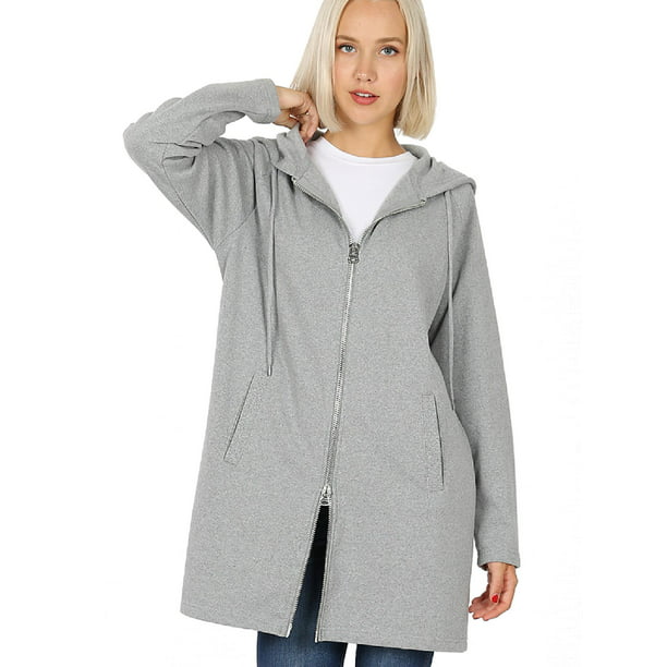 Made by Olivia Women's Casual Oversized Loose Fit Long Sleeve Zip Up ...