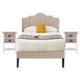thumbnail image 2 of VECELO 3-Piece Bedroom Set Include Beige Upholstered Bed Frame and 2 Nightstands, Twin Size, 2 of 10