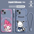 thumbnail image 5 of Kuromi-funda de teléfono con dibujo de melodía para iPhone, carcasa líquida con cuerda izquierda para iPhone 15, 14, 13, 12, 11 Pro Max, 8, 7 Plus, XR, XS, X, 5 of 5