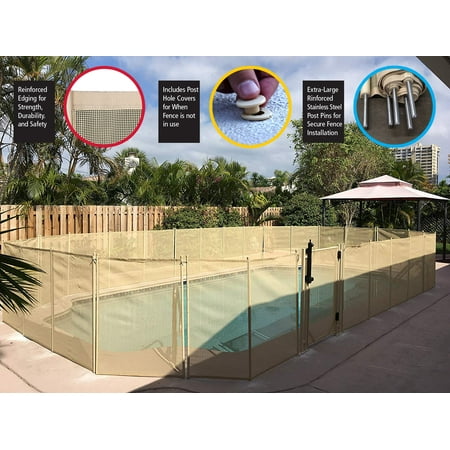 WaterWarden 5' Pool Safety Fence Beige