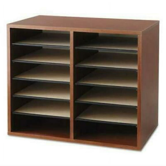 Safco Fiberboard Literature Sorter, 12 Compartments, 19.63 x 11.88 x 16.13, Cherry (9420CY)