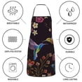 thumbnail image 6 of Pofeuu Humming Bird Print Aprons with Pockets, Cute Aprons for Kitchen, Cooking, Server, Barber, Chef Apron, 6 of 7