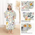 thumbnail image 3 of FORMRS Wearable Blanket Hoodie with Sleeves for Kids Cozy Flannel Sweatshirt, Watercolor Wildflowers, 3 of 7