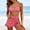 Red, variant on SEMPAI Womens High Waisted Bikini Sets Plaid Print Belly Control Swim Skirt Two Piece Swim Suit 2026 Vintage Swimsuit