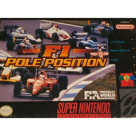 Restored F1 Pole Position (Super Nintendo, 1993) SNES Racing Game (Refurbished)