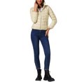 thumbnail image 2 of Abrigo corto de plumas para mujer INSPIRE CHIC, ligero y empaquetable, con capucha, invierno, color blanco albaricoque, talla XL, 2 of 5