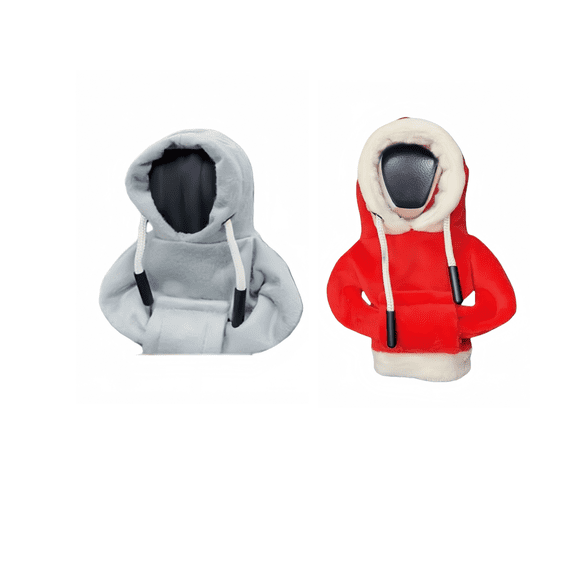 Car Gear Shift Hoodie, Universal Gear Shift Knob Cover, Hoodie For Car Shifter, Automotive Manual Interior Cute Gadgets, Car Interior Accessories And Decorations-grey-Twopiece pack
