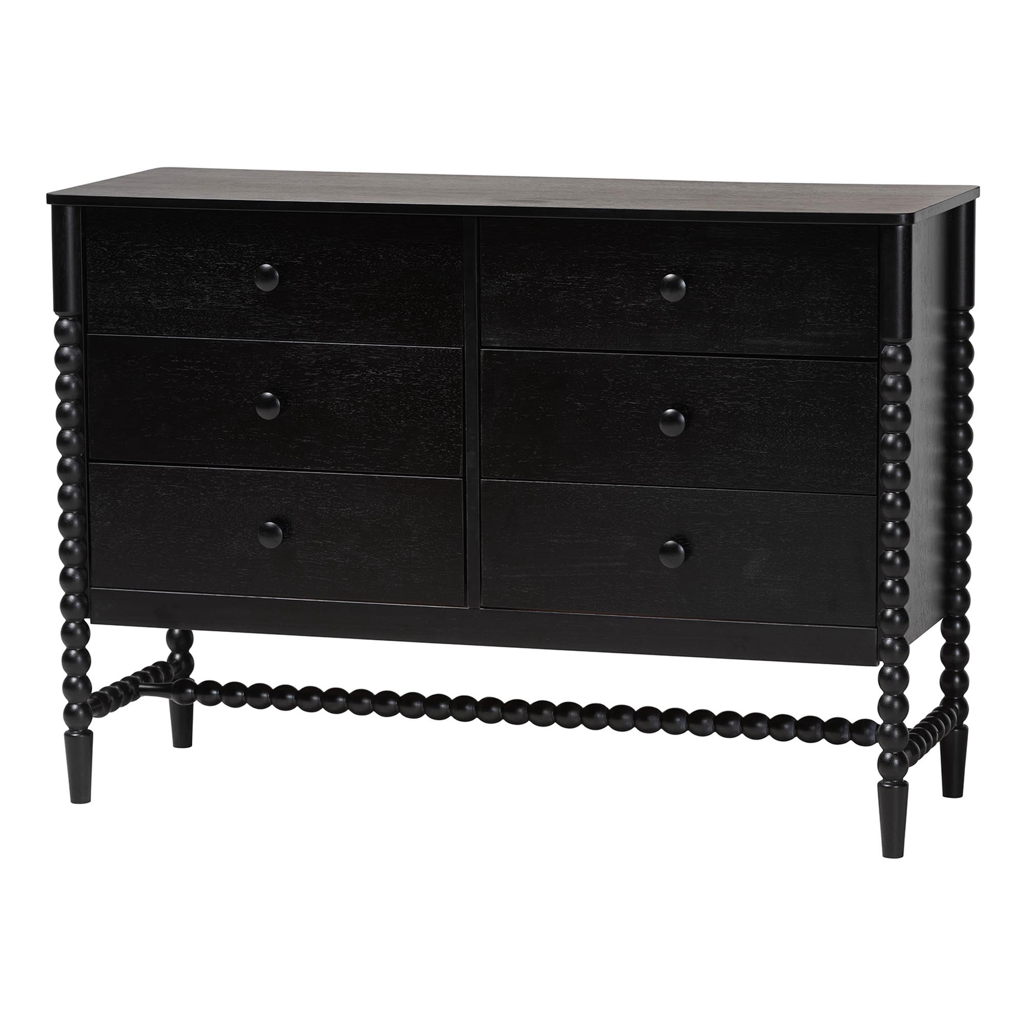Baxton Studio Brantley Modern Farmhouse Bedroom Set, Queen, 4-Piece, Black