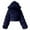 Blue, variant on Womens Winter Coats Women Short Faux Hooded Warm Furry Splicing Jacket Long Sleeve Outerwear Womens Winter Coats Pink