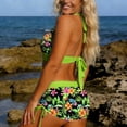 thumbnail image 3 of Pounoo Women's Two Piece Swimsuits Halter Neck Sleeveless Floral Print Bathing Suits Resort Stretchy High Waisted Swimwear Gift, 3 of 9