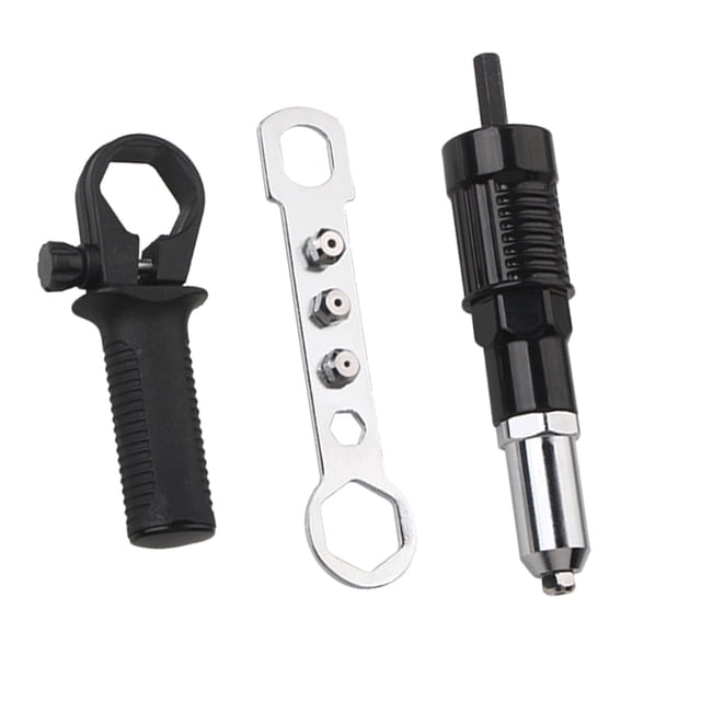 OUNONA Connecteur de Tireur de Rivets Électrique Adaptateur de Tireur de Rivets Électrique Métal Dur Noir 1 Ensemble