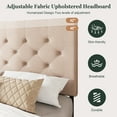 thumbnail image 3 of Amolife King Size Platform Bed Frame with Diamond-stitched Headboard and 4 Drawers, Beige, 3 of 7