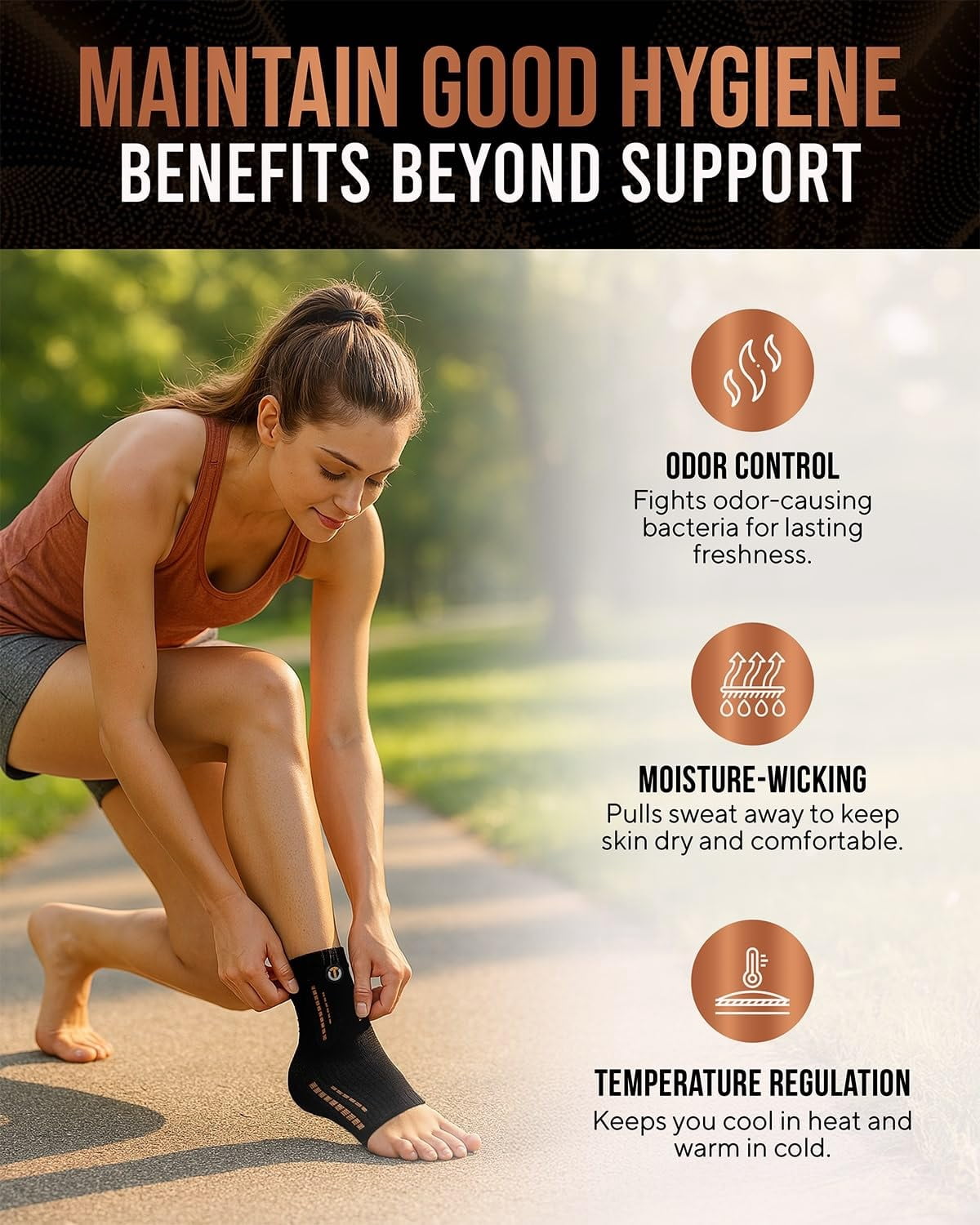 TheraCopper Copper Ankle Brace (2 Pack) — Compression Ankle Sleeves for Men & Women — Copper-Infused Fabric with Supportive Compression Fit for Daily Wear, Active Lifestyle, Fitness & Training (XX-La