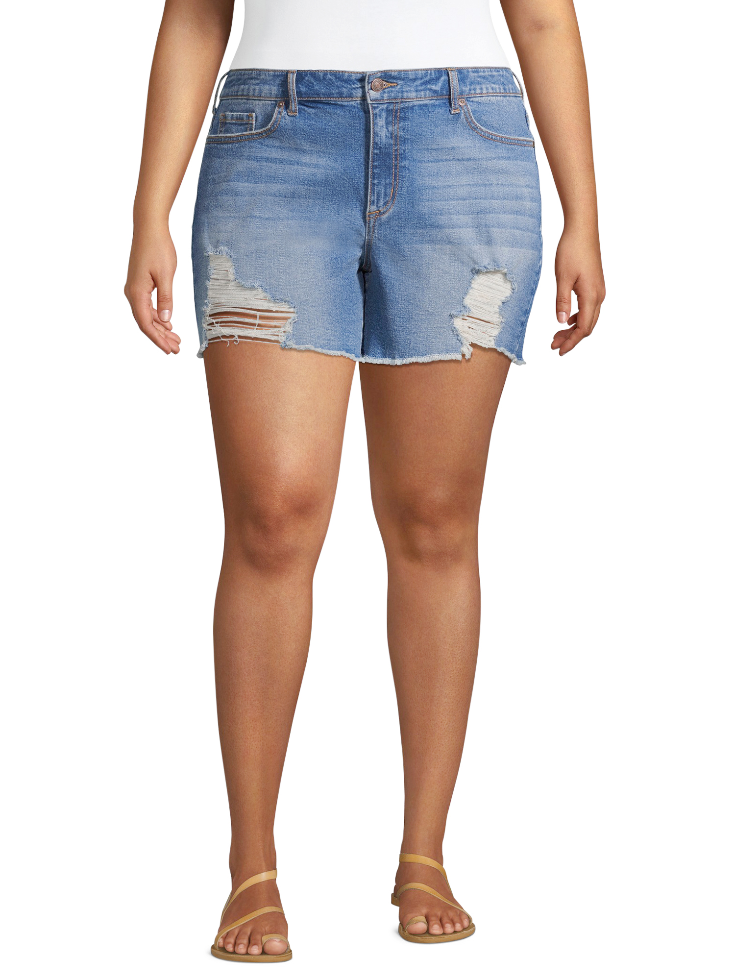 Sofia Jeans Women's Lila Mid Rise Destructed Short - image 4 of 9