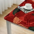 thumbnail image 4 of HAOXIT Christmas Tablecloths for Rectangle Tables, Dark Red Pattern Tablecloth, Winter Holiday Red Tablecloth Waterproof Dining Table Cover for Christmas Party Dinner Decor 52*52, 4 of 7