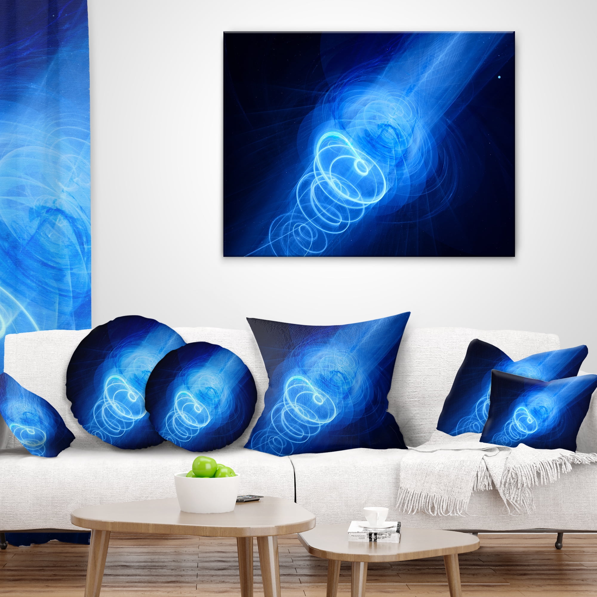 Designart New Plasma Weapon in Space - Abstract Throw Pillow - 12x20