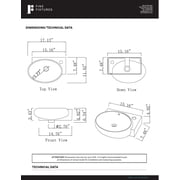 Fine Fixtures Wall Hung Sink 16.5 X 11 Vitreous China, White