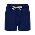 thumbnail image 3 of Pantalones cortos de mezclilla for mujer de talle alto con cordón elástico en la cintura elástica de moda Jorts de mezclilla pantalones cortos de verano, 3 of 7
