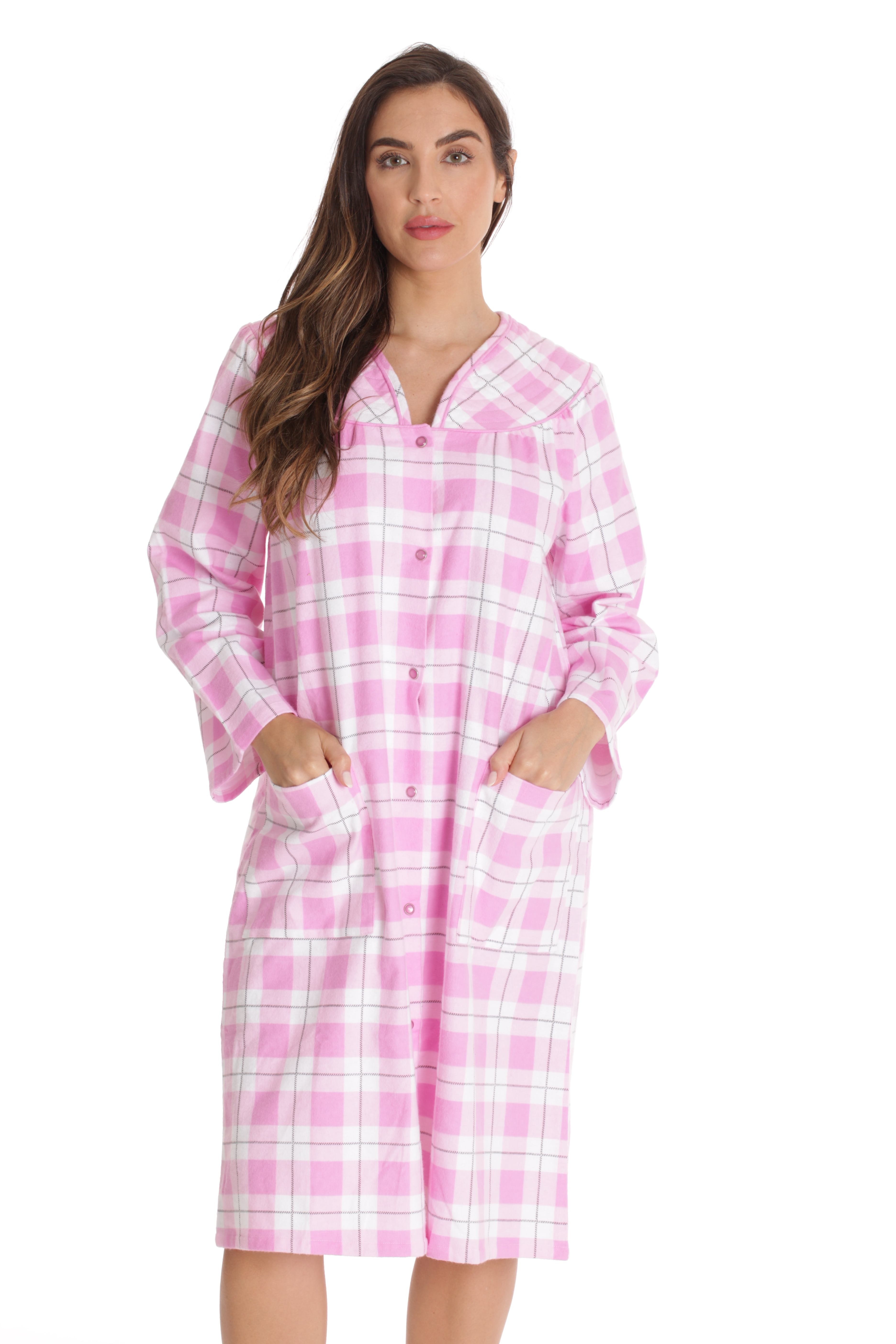 Dreamcrest Short Sleeve Flannel Duster Housecoat Women Sleepwear 9280