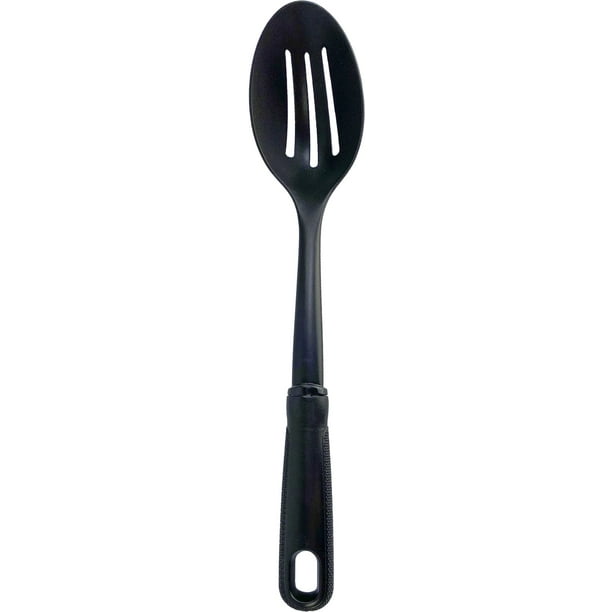 Mainstays Slotted Basting Spoon, SoftGrip Black Handle, Nylon Head