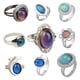 thumbnail image 1 of Anillo de humor de 9 Uds., tamaño ajustable, conjunto de anillos que cambian de Color ovalados originales, joyería Rojo Verde, 1 of 5
