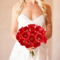 thumbnail image 5 of 20 piezas de flores de amapolas artificiales de PU realistas, arreglos de ramo de boda falsos para el hogar, cocina, sala de estar, mesa de comedor, centros de mesa, decoraciones, rojo Sincero Hogar, 5 of 5