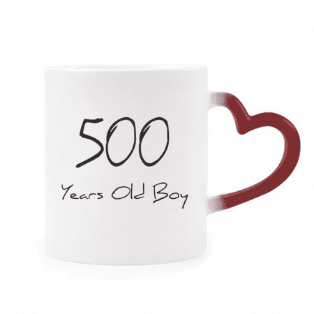 

500 years old Boy Age Heat Sensitive Mug Red Color Changing Stoneware Cup