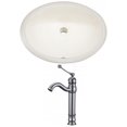 thumbnail image 1 of 19.5-in. W CUPC Oval Bathroom Undermount Sink Set In Biscuit - Chrome Hardware AI-22950, 1 of 6